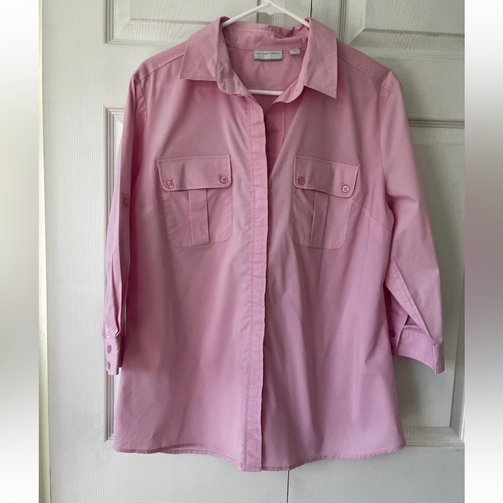 New York &company 3/4 Sleeve Shirt Blouse Size L